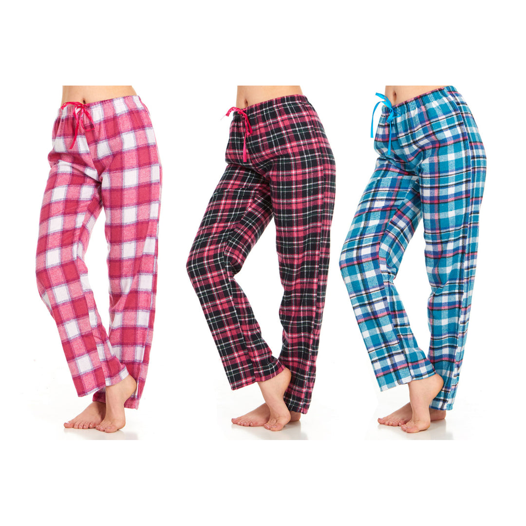 DARESAY Womens Flannel Pajama Pants 3 Packs Image 4