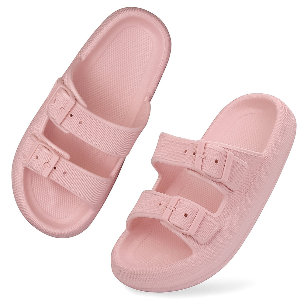 VONMAY Cloud Slides Slippers for Women Men Shower Sandals Non Slip Soft Sole Thick Foam Double Buckle Adjustable House Image 2