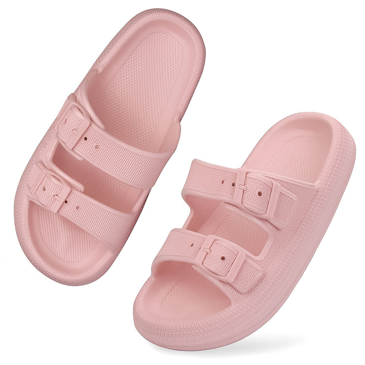 VONMAY Cloud Slides Slippers for Women Men Shower Sandals Non Slip Soft Sole Thick Foam Double Buckle Adjustable House Image 1