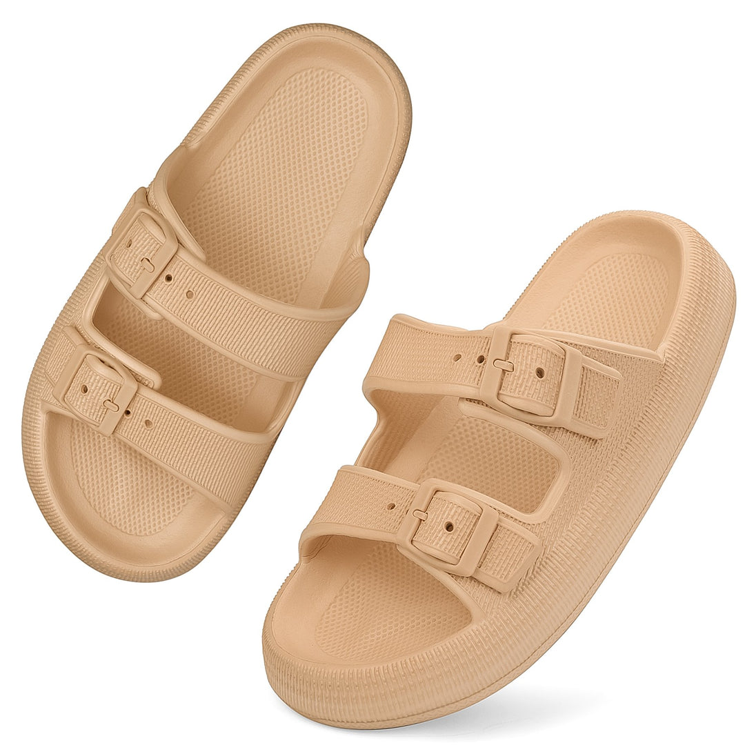 VONMAY Cloud Slides Slippers for Women Men Shower Sandals Non Slip Soft Sole Thick Foam Double Buckle Adjustable House Image 1