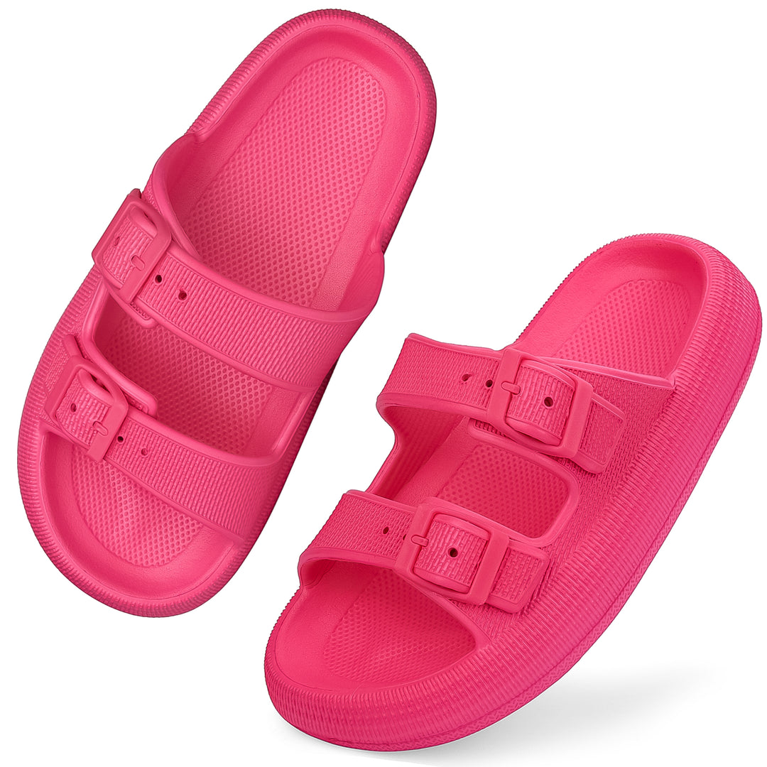 VONMAY Cloud Slides Slippers for Women Men Shower Sandals Non Slip Soft Sole Thick Foam Double Buckle Adjustable House Image 4