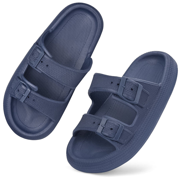 VONMAY Cloud Slides Slippers for Women Men Shower Sandals Non Slip Soft Sole Thick Foam Double Buckle Adjustable House Image 6