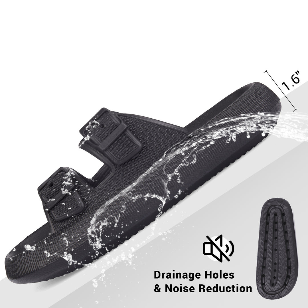 VONMAY Cloud Slides Slippers for Women Men Shower Sandals Non Slip Soft Sole Thick Foam Double Buckle Adjustable House Image 8