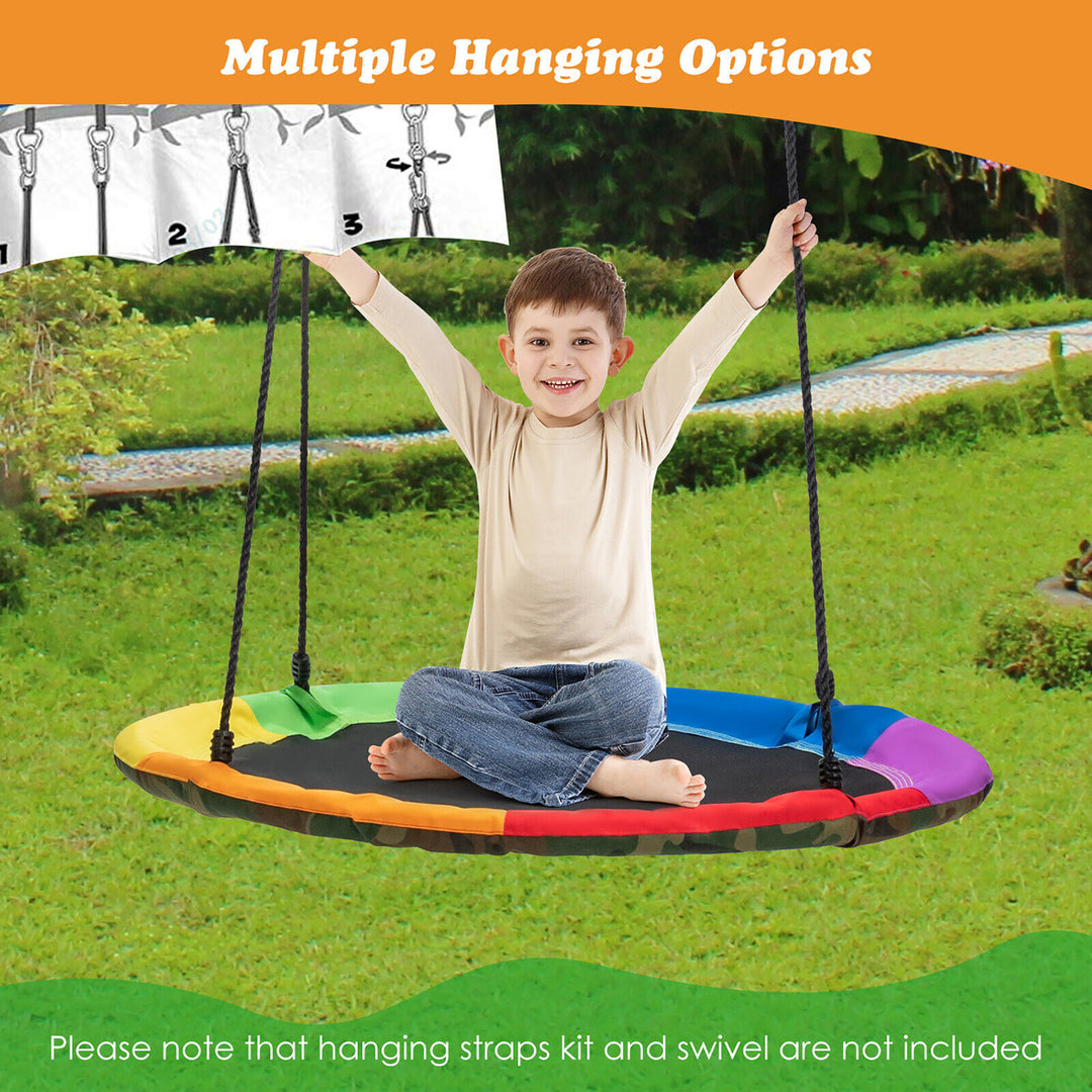 Swing Frame Stand with 2 Swing Set Swing Sets for Backyard w/ Ground Stakes Image 3