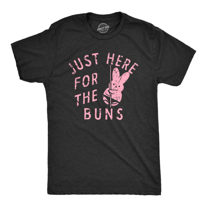 Mens Just Here For The Buns T Shirt Funny Stripping Easter Bunny Adult Joke Tee For Guys Image 1