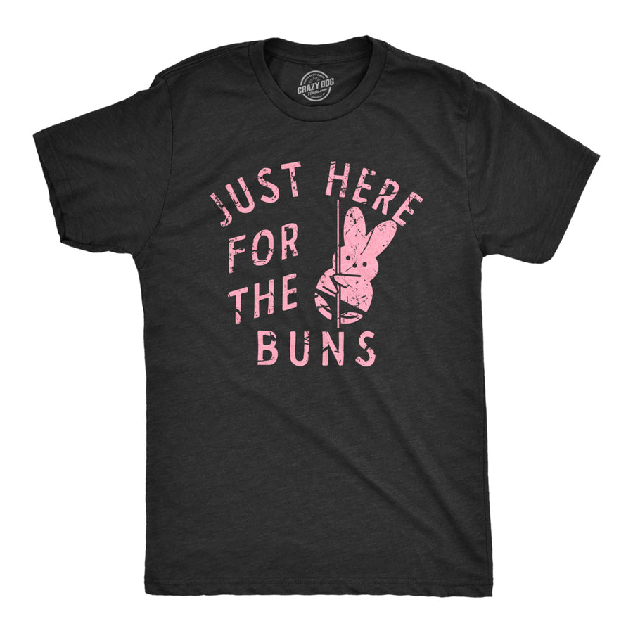 Mens Just Here For The Buns T Shirt Funny Stripping Easter Bunny Adult Joke Tee For Guys Image 1