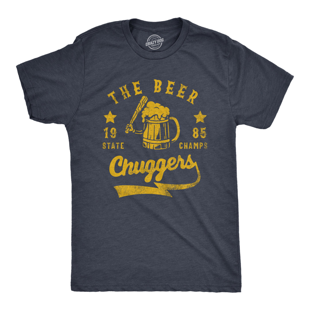 Mens The Beer Chuggers T Shirt Funny State Champs Baseball Team Drinking Lovers Tee For Guys Image 1