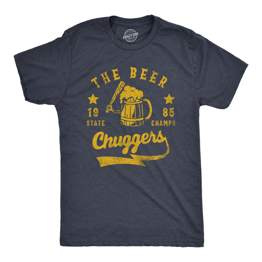 Mens The Beer Chuggers T Shirt Funny State Champs Baseball Team Drinking Lovers Tee For Guys Image 1