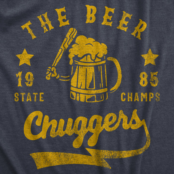 Mens The Beer Chuggers T Shirt Funny State Champs Baseball Team Drinking Lovers Tee For Guys Image 2