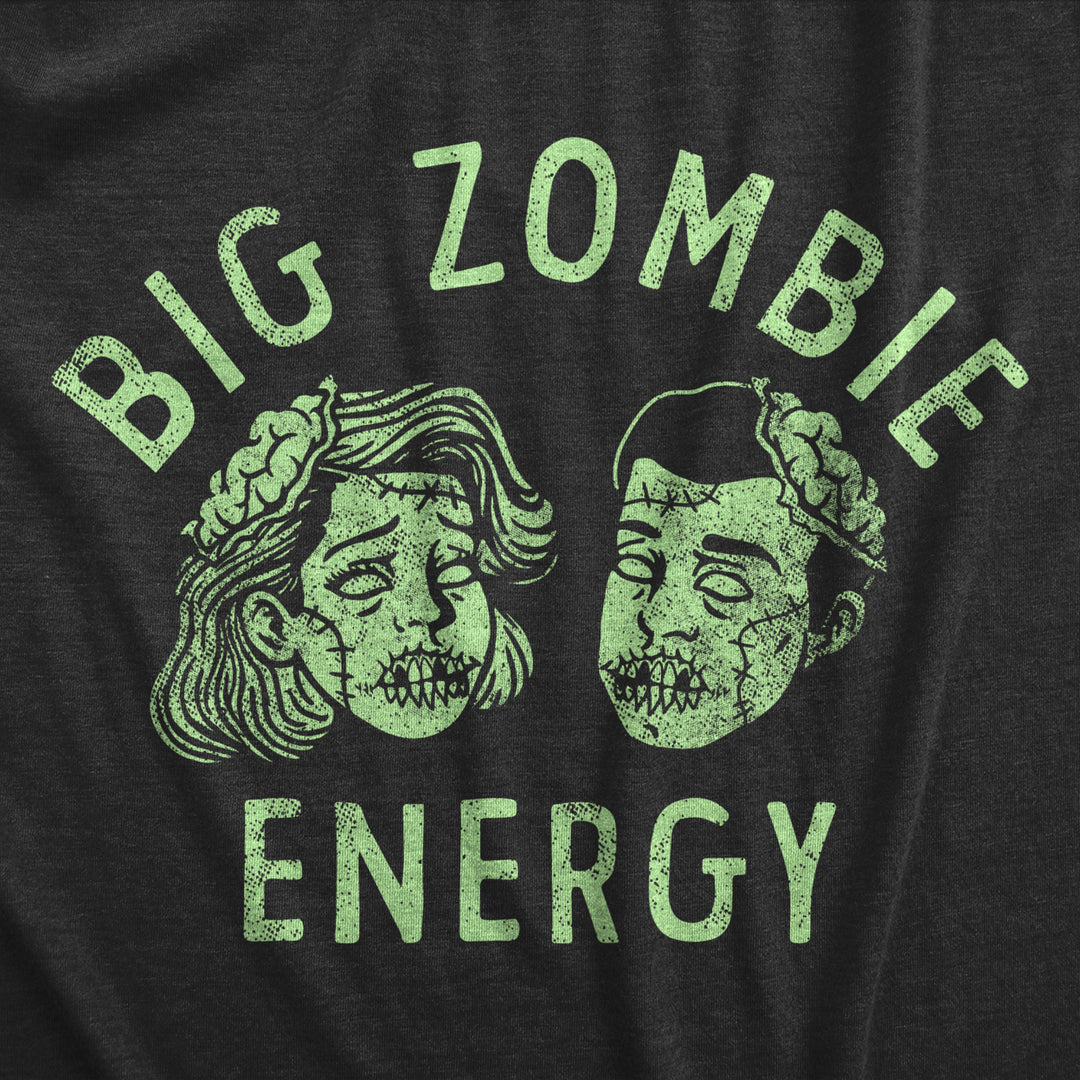 Womens Big Zombie Energy T Shirt Funny Halloween Spooky Undead Vibes Tee For Ladies Image 2