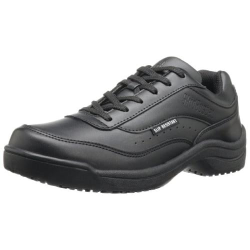 SkidBuster Womens Leather Slip Resistant Athletic Shoe Black - S5075 5 WHITE Image 4