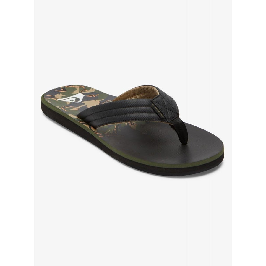 Quiksilver Carver Print Flip Flop Sandals Green 1 AQYL101240-GVJ1 Mens Size 1 Image 1