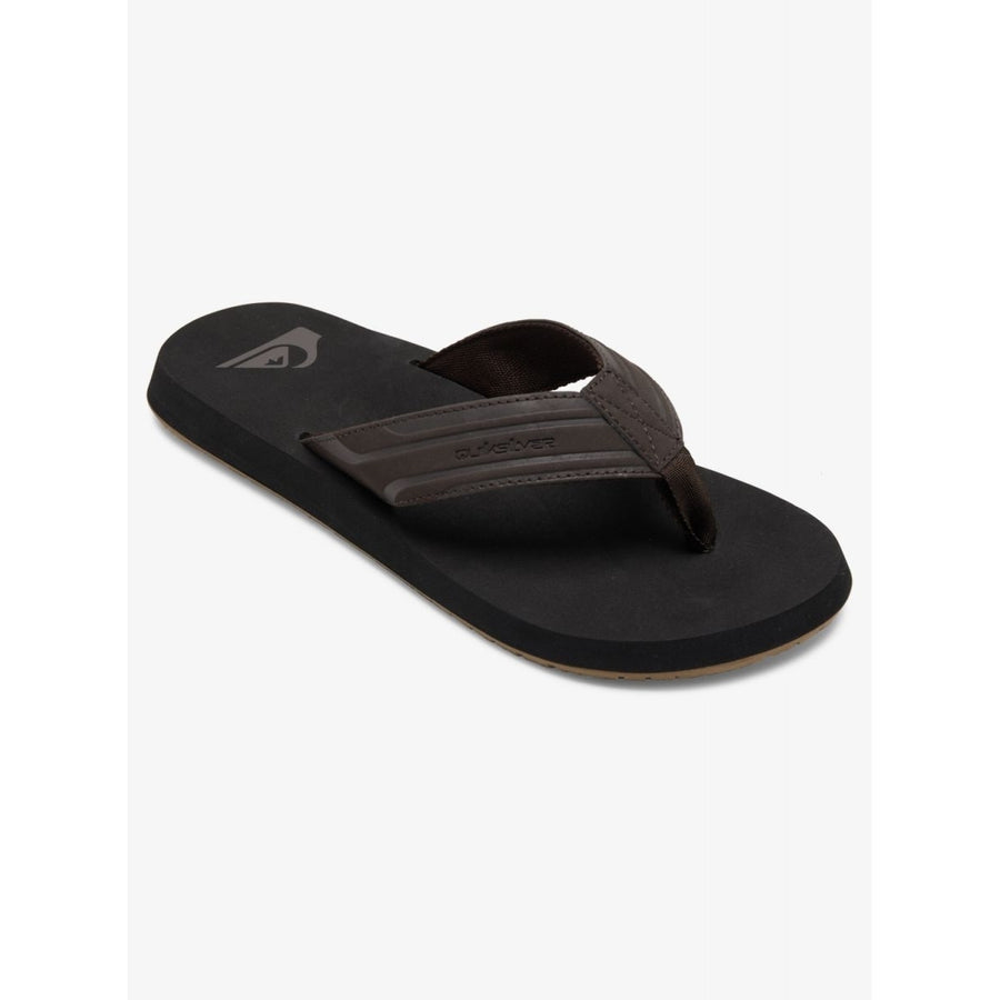 Quiksilver Mens Monkey Wrench Flip Flop Sandals Brown/Black/Brown - AQYL100048-XCKC BROWN/BLACK/BROWN Image 1