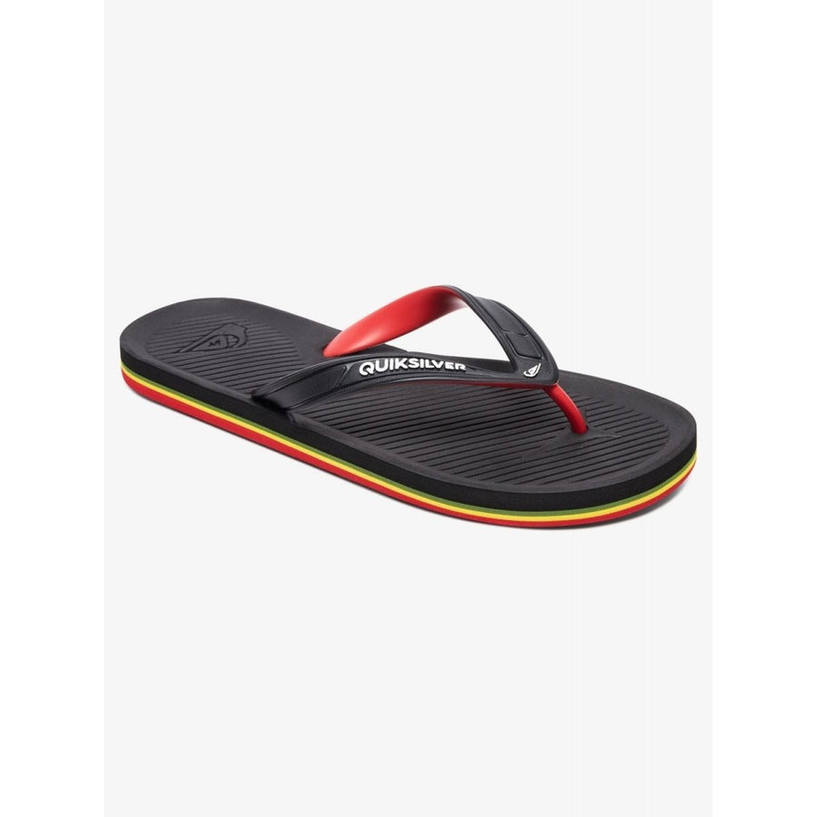 Quiksilver Haleiwa Flip Flops Sandals Black Red Green AQYL100627 Hydrobound Image 1