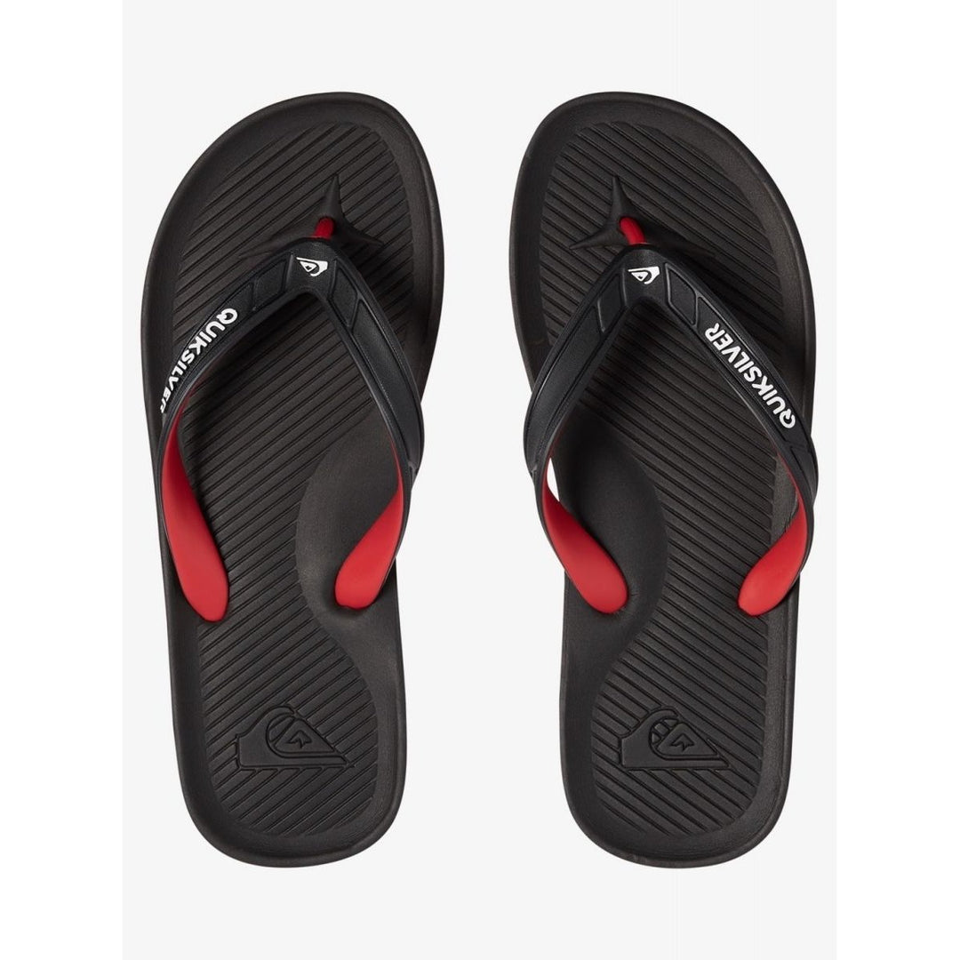 Quiksilver Haleiwa Flip Flops Sandals Black Red Green AQYL100627 Hydrobound Image 3