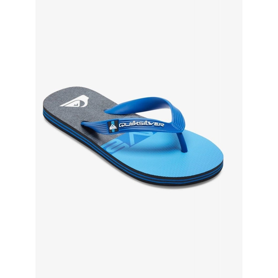 Quiksilver Boys Molokai Flip Flop Sandals Black Blue Grey AQBL100577 Size 10-2 Image 1