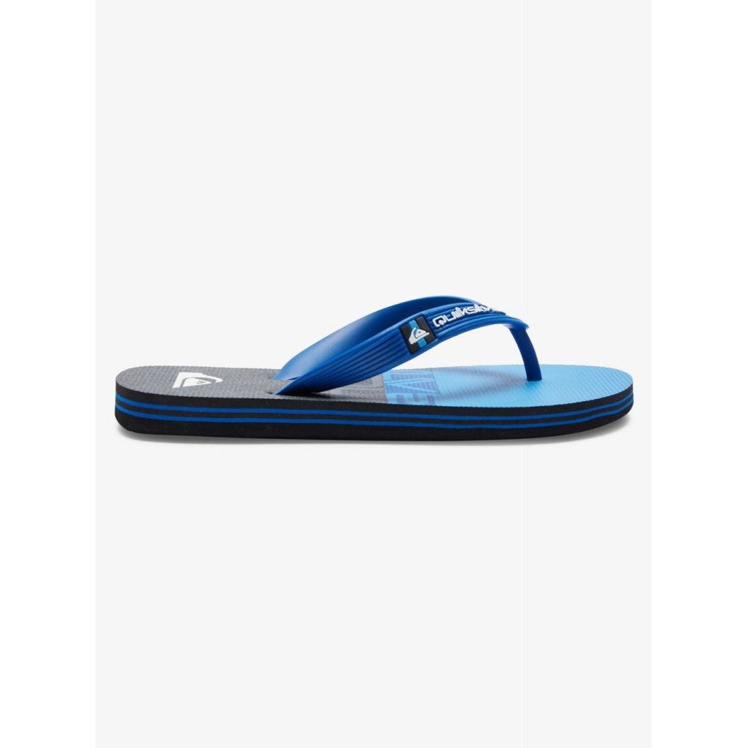 Quiksilver Boys Molokai Flip Flop Sandals Black Blue Grey AQBL100577 Size 10-2 Image 2