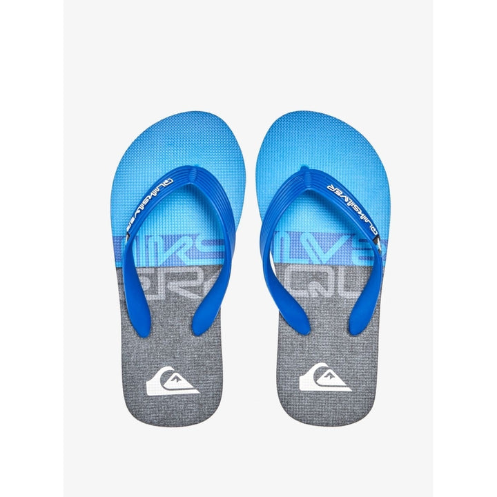 Quiksilver Boys Molokai Flip Flop Sandals Black Blue Grey AQBL100577 Size 10-2 Image 4