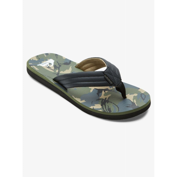 Quiksilver Mens Carver Print Flip Flop Sandals Black Green Grey AQYL101240 Image 1