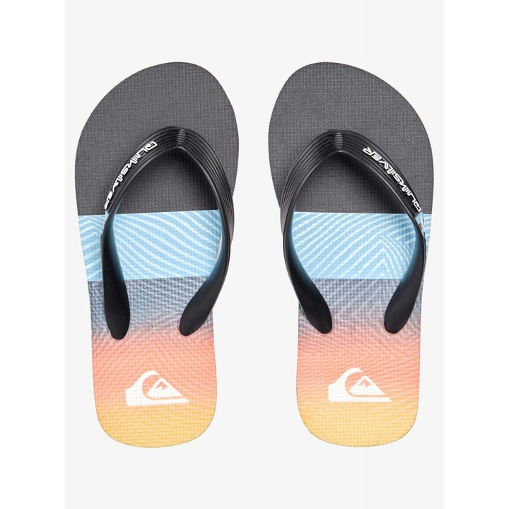 Quiksilver Molokai Boys Flip Flops Black Orange Grey AQBL100577 Size Options Image 4