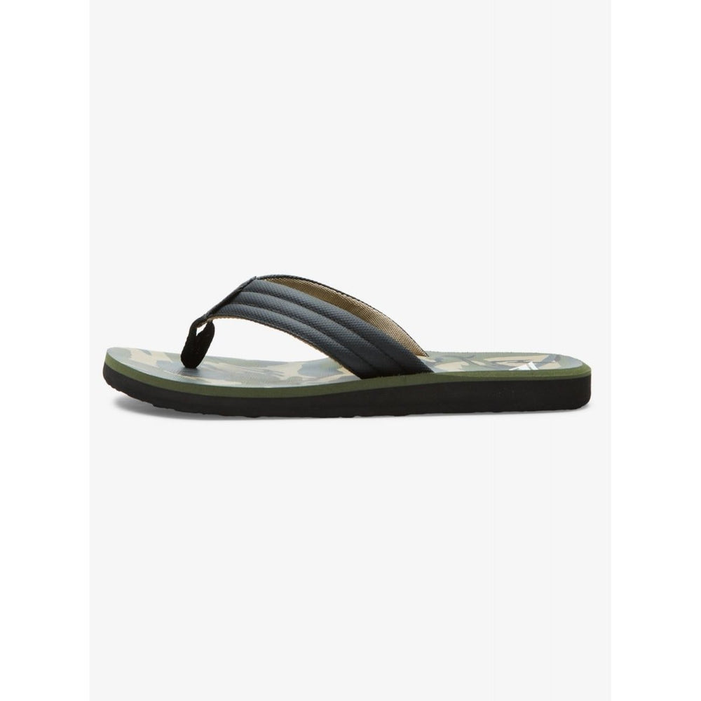 Quiksilver Mens Carver Print Flip Flop Sandals Black Green Grey AQYL101240 Image 2