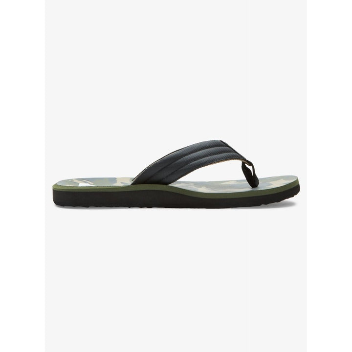 Quiksilver Mens Carver Print Flip Flop Sandals Black Green Grey AQYL101240 Image 3