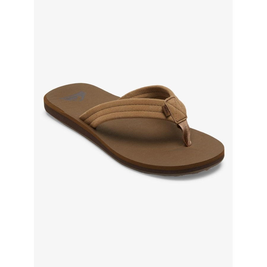 Quiksilver Mens Carver Suede Core Flip Flop Sandals Tan 1 - AQYL101323-CSJ1 TAN 1 Image 1