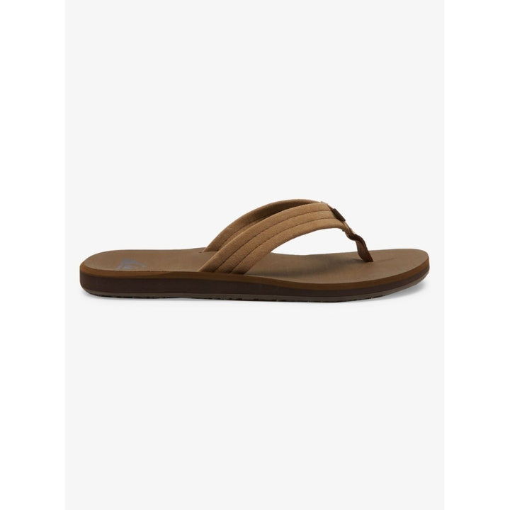 Quiksilver Mens Carver Suede Core Flip Flop Sandals Tan 1 - AQYL101323-CSJ1 TAN 1 Image 2