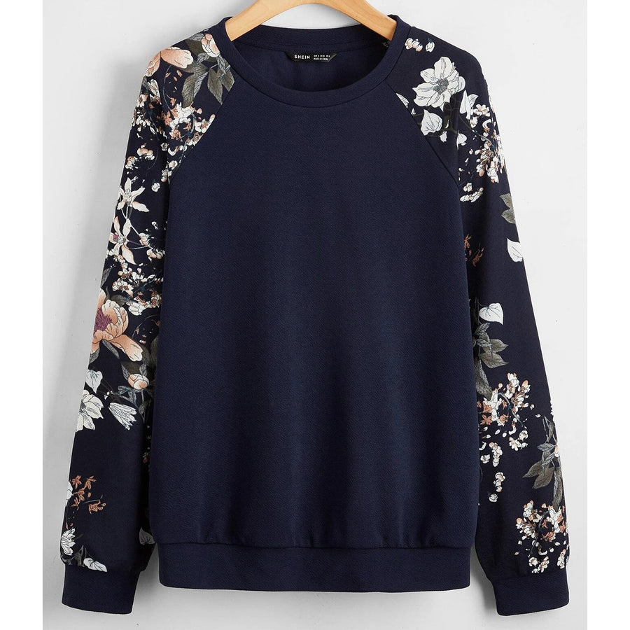 Floral Raglan Sleeve Pullover Image 1