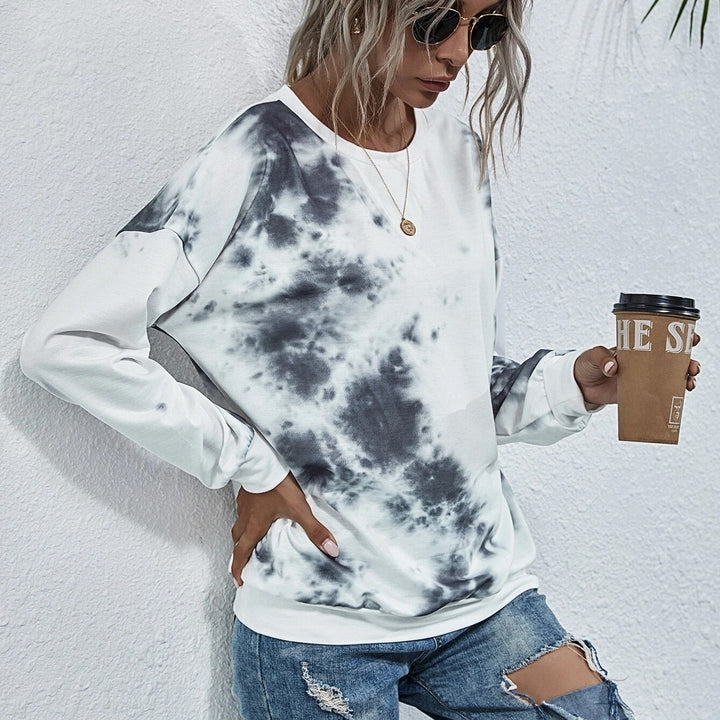 Tie Dye Round Neck Sweatshirt Image 3