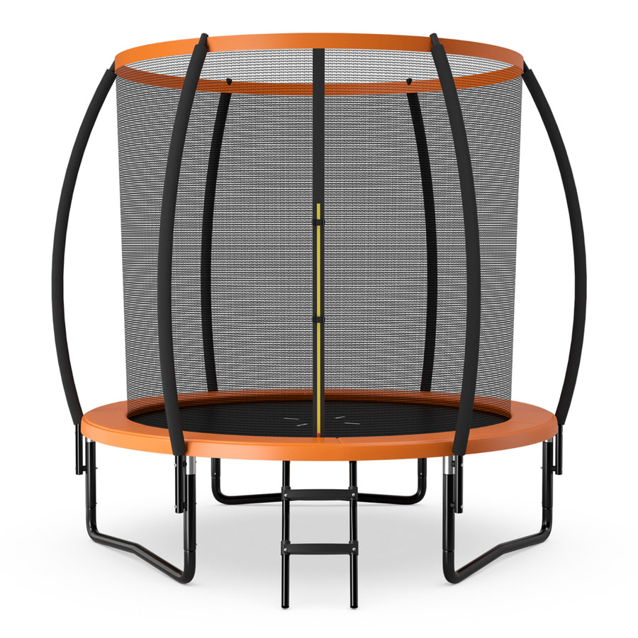 8FT Recreational Trampoline w/ Ladder Enclosure Net Safety Pad Outdoor Image 1