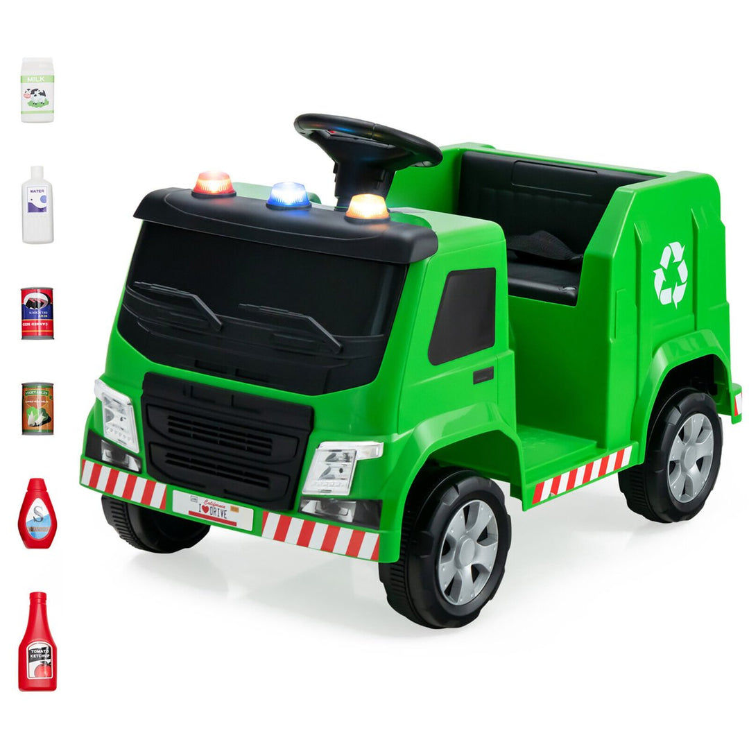 12V Recycling Garbage Truck Electric Ride On Toy Remote w/Recycling Accessories Image 1