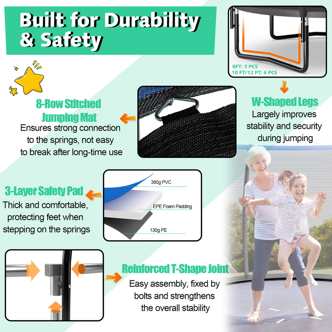 Gymax 10FT Recreational Trampoline w/ Ladder Enclosure Net Safety Pad Outdoor Image 3