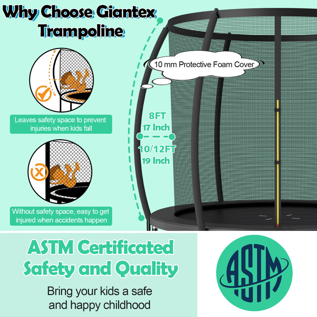 Gymax 10FT Recreational Trampoline w/ Ladder Enclosure Net Safety Pad Outdoor Image 4