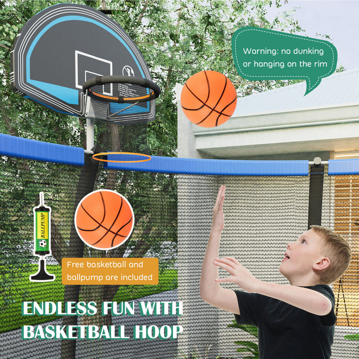 8FT Recreational Trampoline W/ Basketball Hoop Safety Enclosure Net Ladder Image 7