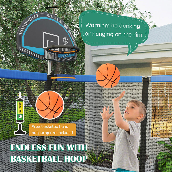 12FT Recreational Trampoline w/ Basketball Hoop Safety Enclosure Net Ladder Image 7