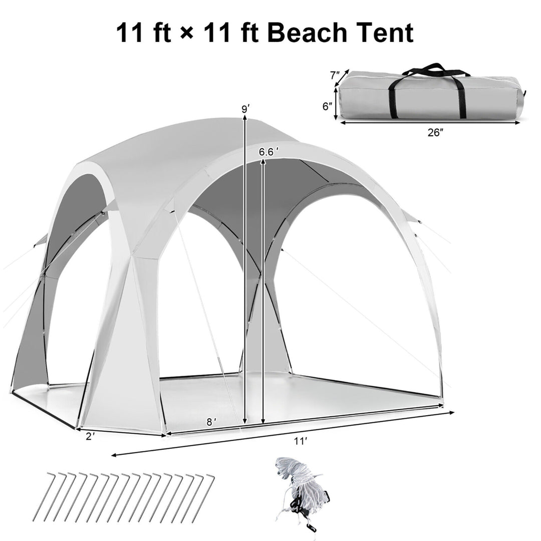 11' x 11' Patio Sun Shade Shelter Canopy Tent Portable UPF 50+Outdoor Beach Image 2