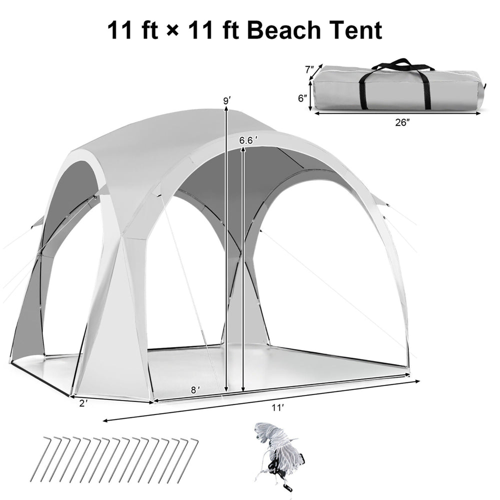 11 x 11 Patio Sun Shade Shelter Canopy Tent Portable UPF 50+Outdoor Beach Image 2