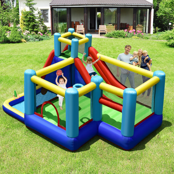 Inflatable Bounce House 8-in-1 Kids Inflatable Slide Bouncer (With 680W Blower) Image 3