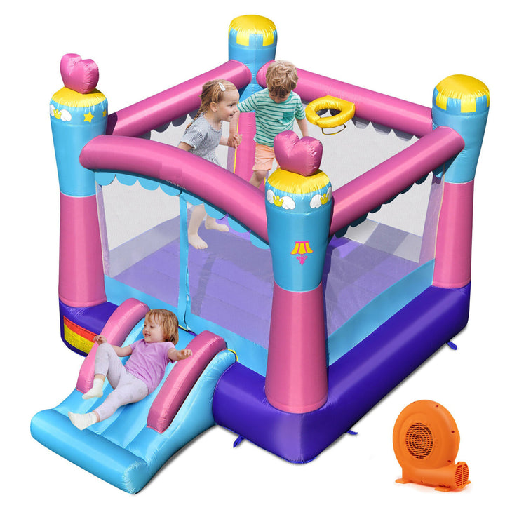 Inflatable Bounce House 3-in-1 Princess Theme Inflatable Castle w/ 750W Blower Image 1