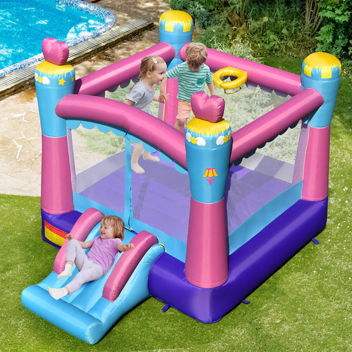 Inflatable Bounce House 3-in-1 Princess Theme Inflatable Castle w/ 750W Blower Image 3