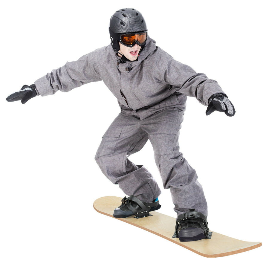 Sledding Board Skiing Board W/Adjustable Foot Straps Winter Sports Snowboarding Image 1