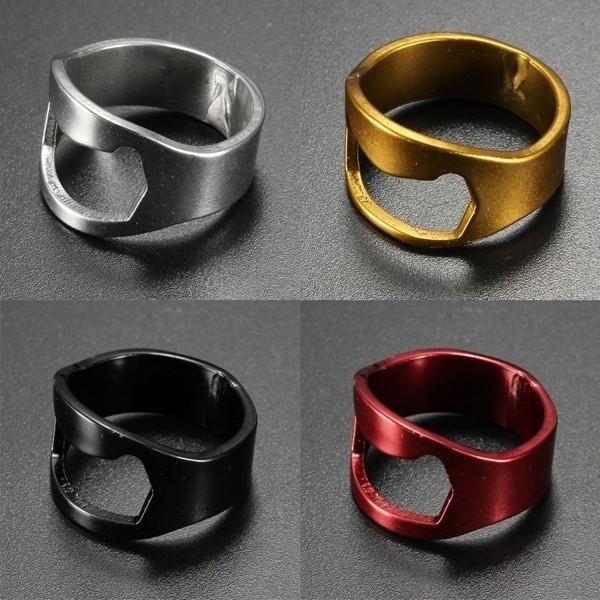 Stainless Steel Finger Ring Shape Beers Bottle Opener for Bar Tool Image 2