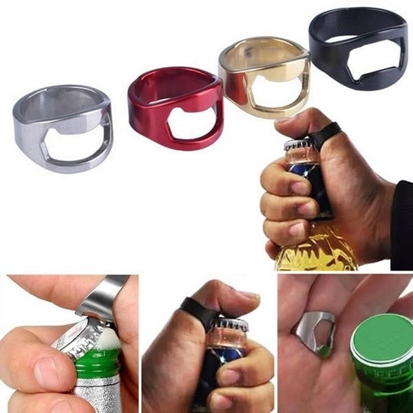 Stainless Steel Finger Ring Shape Beers Bottle Opener for Bar Tool Image 8