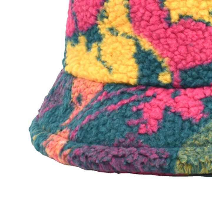 Unisex Cotton Mix Color Printing Velvet Keep Warm Outdoor Travel Casual Bucket Hat DTTT Image 4