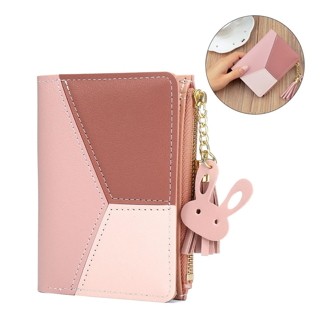 Tassels PU Leather Multi-Slots Short Money Bag Slim Card Holder Purse Wallet for Women Image 3