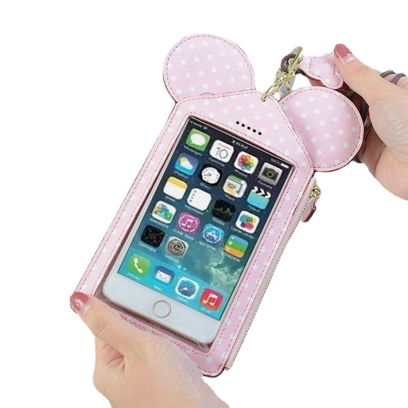 Touch Screen Cute Animal Shape Card Holder 6.3 Inch Phone Bag Coin Purse DTTT Image 1