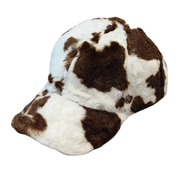 Unisex Plush Plus Thicken Leopard Pattern Warm Soft All-match Baseball Hat DTTT Image 1