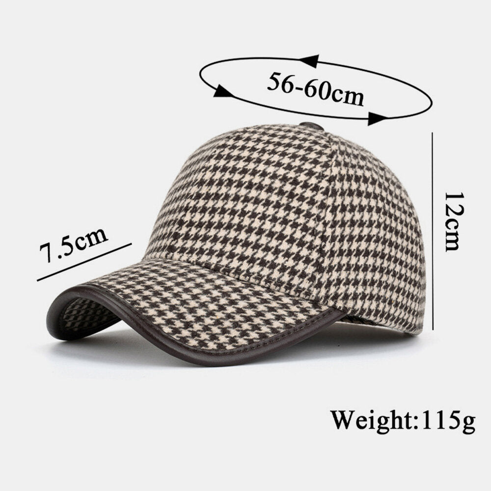 Unisex Polyester Houndstooth Pattern Baseball Cap British Retro Summer Sunshade Adjustable Hat DTTT Image 4