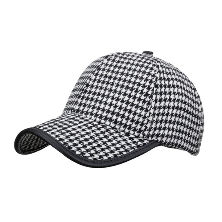 Unisex Polyester Houndstooth Pattern Baseball Cap British Retro Summer Sunshade Adjustable Hat DTTT Image 9